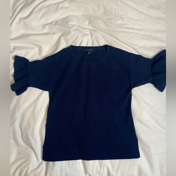 Ann Taylor Ruffle Sleeve 1/2 length Knit size XS - Picture 1 of 7